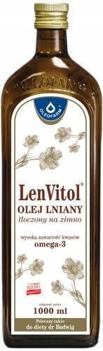 Olej lniany LenVitol 1000ml (do diety Dr Budwig)