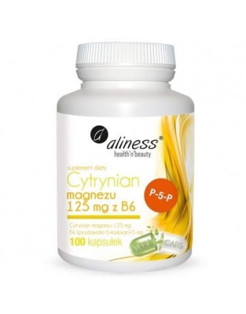 Cytrynian magnezu 125mg z B6 100 kapsułek Aliness