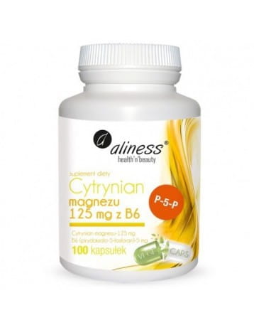 Cytrynian magnezu 125mg z B6 100 kapsułek Aliness