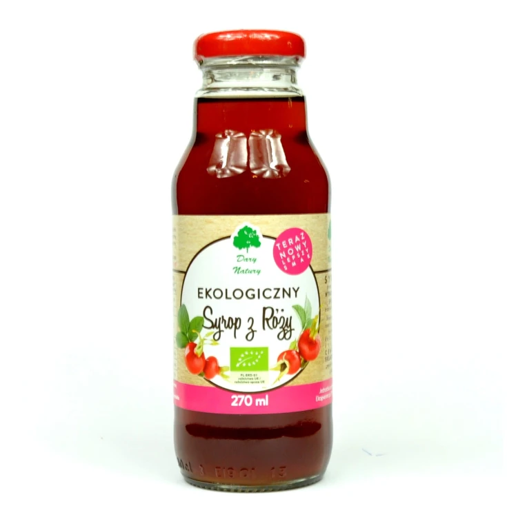 Ekologiczny syrop z róży 270ml Dary Natury