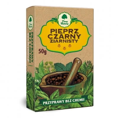 Pieprz czarny ziarnisty/ ziarno 50g Dary Natury