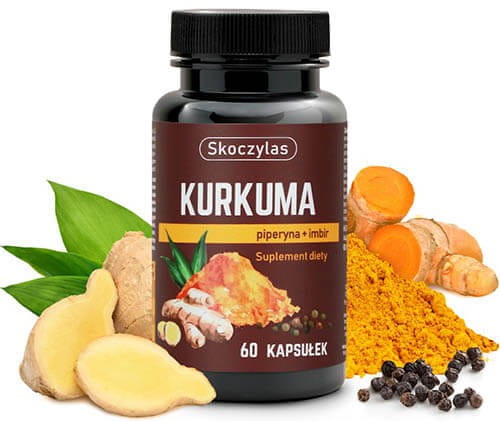 Kurkuma, piperyna, imbir, resweratrol i kwercetyna 60 kapsułek Skoczylas