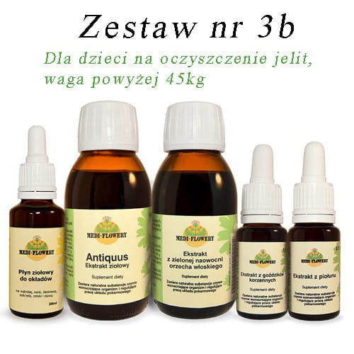 Zestaw 3b Dla dzieci na oczyszczenie  jelit, waga powyżej 45kg Medi Flowery