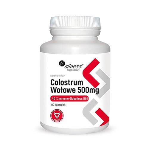 Colostrum wołowe 500mg 100 kapsułek Aliness