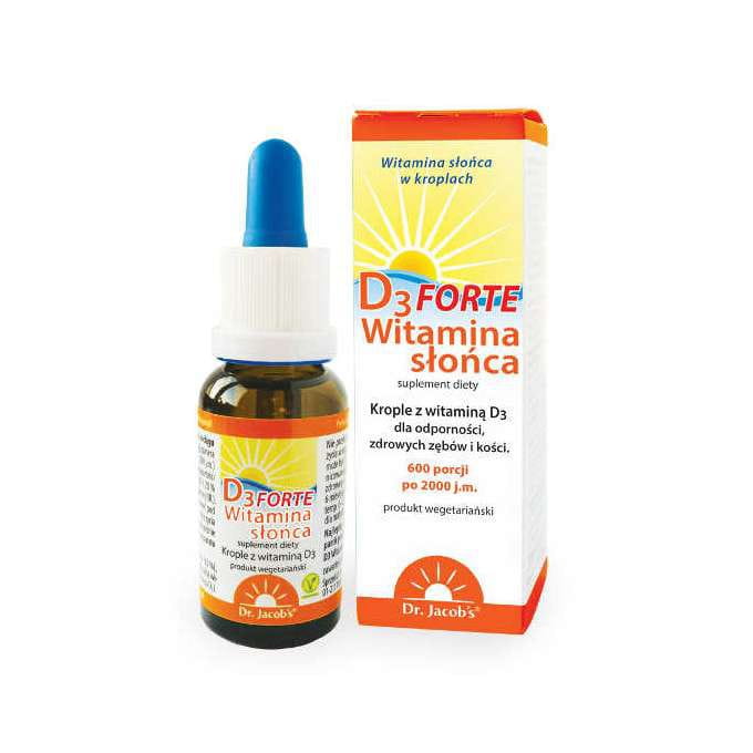 D3 Witamina słońca FORTE 50 µg (2000j.m.) 20ml  (600kropli)