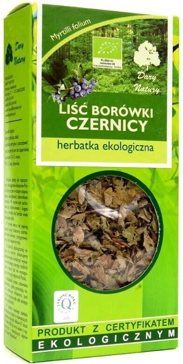 Liść borówki czernicy herbatka ekologiczna 25g Dary Natury