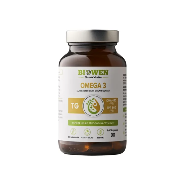 Omega 3 Forte Biowen 90 kapsułek suplement diety z EPA DHA i witaminą E