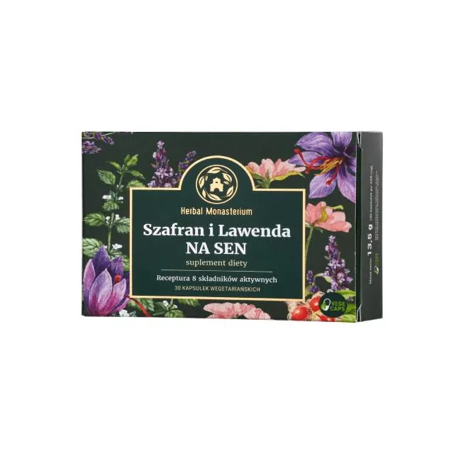 Herbal Monasterium Szafran i Lawenda NA SEN 30 kapsułek z melatoniną