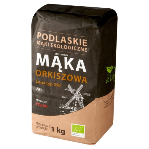 BioLife Mąka orkiszowa jasna BIO typ 550 1 kg do wypieków