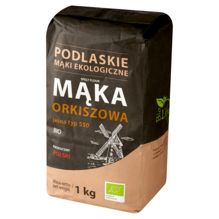 BioLife Mąka orkiszowa jasna BIO typ 550 1 kg do wypieków