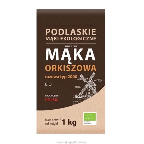 BioLife Mąka orkiszowa razowa BIO typ 2000 1 kg do chleba i zakwasu