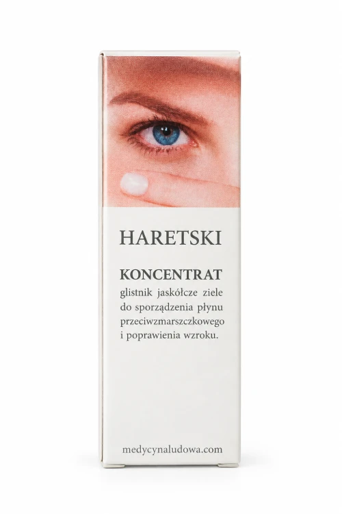 Haretski krople koncentrat z glistnika do okolic oczu