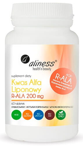 Kwas Alfa Liponowy R-ALA 200mg 60 tabletek Aliness