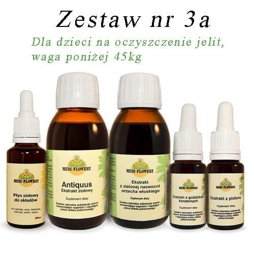 Zestaw 3a Dla dzieci na oczyszczenie  jelit, waga poniżej 45kg Medi Flowery