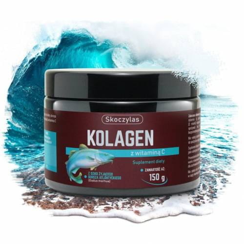 Kolagen z dziko żyjącego dorsza atlantyckiego z witaminą C Skoczylas, 150g -suplement diety.